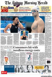Sydney Morning Herald (Australia) Newspaper Front Page for 1 August 2012