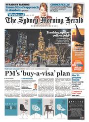 Sydney Morning Herald (Australia) Newspaper Front Page for 1 August 2015