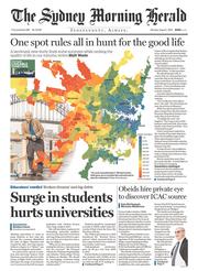 Sydney Morning Herald (Australia) Newspaper Front Page for 1 August 2016