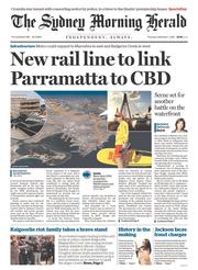 Sydney Morning Herald (Australia) Newspaper Front Page for 1 September 2016