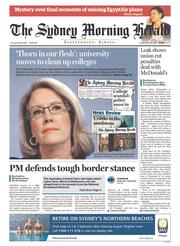 Sydney Morning Herald (Australia) Newspaper Front Page for 20 May 2016