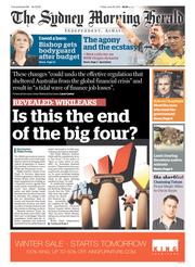 Sydney Morning Herald (Australia) Newspaper Front Page for 20 June 2014