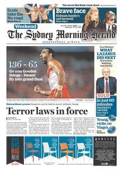 Sydney Morning Herald (Australia) Newspaper Front Page for 20 September 2014