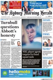 Sydney Morning Herald (Australia) Newspaper Front Page for 21 October 2016