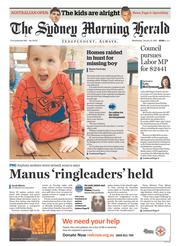 Sydney Morning Herald (Australia) Newspaper Front Page for 21 January 2015