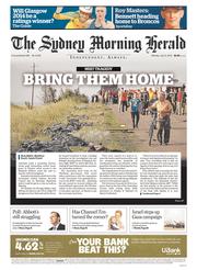 Sydney Morning Herald (Australia) Newspaper Front Page for 21 July 2014
