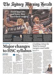 Sydney Morning Herald (Australia) Newspaper Front Page for 21 July 2016