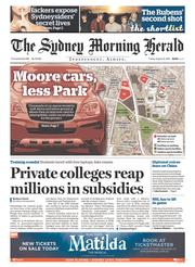 Sydney Morning Herald (Australia) Newspaper Front Page for 21 August 2015
