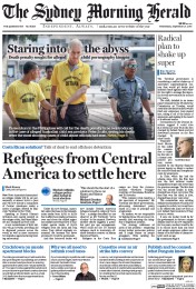Sydney Morning Herald (Australia) Newspaper Front Page for 21 September 2016