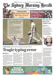 Sydney Morning Herald (Australia) Newspaper Front Page for 22 November 2013