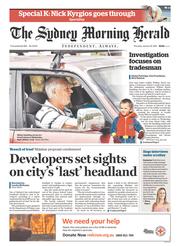 Sydney Morning Herald (Australia) Newspaper Front Page for 22 January 2015
