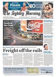 Sydney Morning Herald (Australia) Newspaper Front Page for 22 September 2014