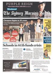 Sydney Morning Herald (Australia) Newspaper Front Page for 23 April 2016