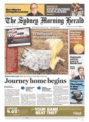 Sydney Morning Herald (Australia) Newspaper Front Page for 23 July 2014