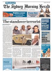 Sydney Morning Herald (Australia) Newspaper Front Page for 23 August 2014