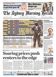 Sydney Morning Herald (Australia) Newspaper Front Page for 24 November 2015