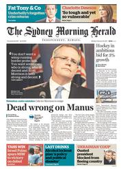 Sydney Morning Herald (Australia) Newspaper Front Page for 24 February 2014