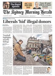 Sydney Morning Herald (Australia) Newspaper Front Page for 24 March 2016