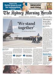 Sydney Morning Herald (Australia) Newspaper Front Page for 24 July 2014