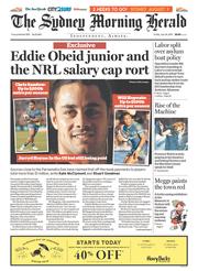 Sydney Morning Herald (Australia) Newspaper Front Page for 24 July 2015