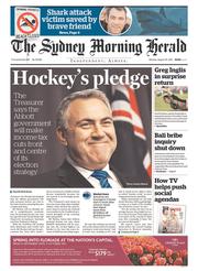 Sydney Morning Herald (Australia) Newspaper Front Page for 24 August 2015