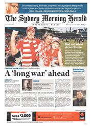 Sydney Morning Herald (Australia) Newspaper Front Page for 24 September 2014