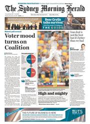Sydney Morning Herald (Australia) Newspaper Front Page for 25 November 2013