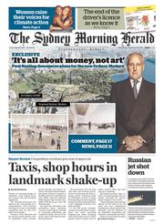 Sydney Morning Herald (Australia) Newspaper Front Page for 25 November 2015