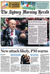 Sydney Morning Herald (Australia) Newspaper Front Page for 25 December 2014