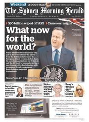 Sydney Morning Herald (Australia) Newspaper Front Page for 25 June 2016