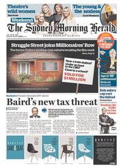 Sydney Morning Herald (Australia) Newspaper Front Page for 25 July 2015