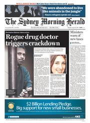 Sydney Morning Herald (Australia) Newspaper Front Page for 25 August 2014