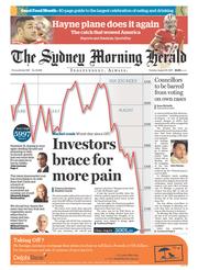 Sydney Morning Herald (Australia) Newspaper Front Page for 25 August 2015