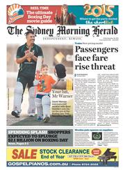 Sydney Morning Herald (Australia) Newspaper Front Page for 26 December 2014