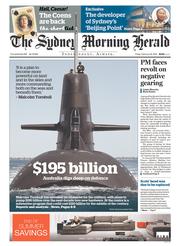 Sydney Morning Herald (Australia) Newspaper Front Page for 26 February 2016