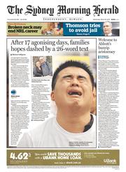 Sydney Morning Herald (Australia) Newspaper Front Page for 26 March 2014