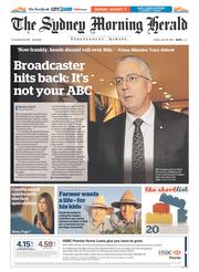 Sydney Morning Herald (Australia) Newspaper Front Page for 26 June 2015