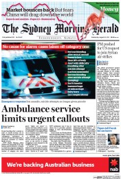 Sydney Morning Herald (Australia) Newspaper Front Page for 26 August 2015