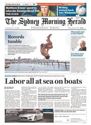 Sydney Morning Herald (Australia) Newspaper Front Page for 27 October 2014