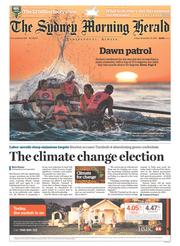Sydney Morning Herald (Australia) Newspaper Front Page for 27 November 2015