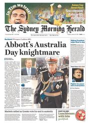 Sydney Morning Herald (Australia) Newspaper Front Page for 27 January 2015