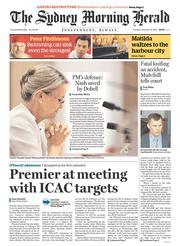 Sydney Morning Herald (Australia) Newspaper Front Page for 27 February 2014