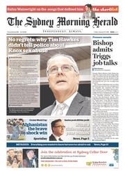 Sydney Morning Herald (Australia) Newspaper Front Page for 27 February 2015