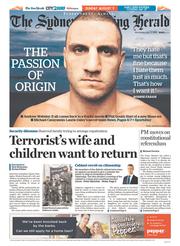 Sydney Morning Herald (Australia) Newspaper Front Page for 27 May 2015