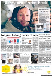 Sydney Morning Herald (Australia) Newspaper Front Page for 27 August 2012