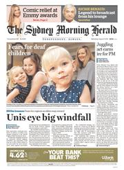 Sydney Morning Herald (Australia) Newspaper Front Page for 27 August 2014