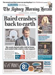 Sydney Morning Herald (Australia) Newspaper Front Page for 27 August 2016