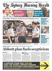 Sydney Morning Herald (Australia) Newspaper Front Page for 28 October 2013