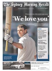 Sydney Morning Herald (Australia) Newspaper Front Page for 28 November 2014
