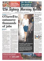 Sydney Morning Herald (Australia) Newspaper Front Page for 28 March 2014